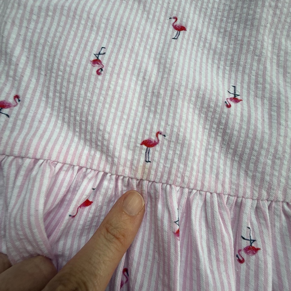 Florence Eiseman Seersucker Flamingo Print Dress 4T - Picture 8 of 9